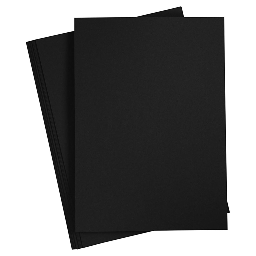 Creativ Company Farbkarton, A4, Blattgröße 210 x 297 mm, 180 g, schwarz, 20 Blatt, 1 Karton