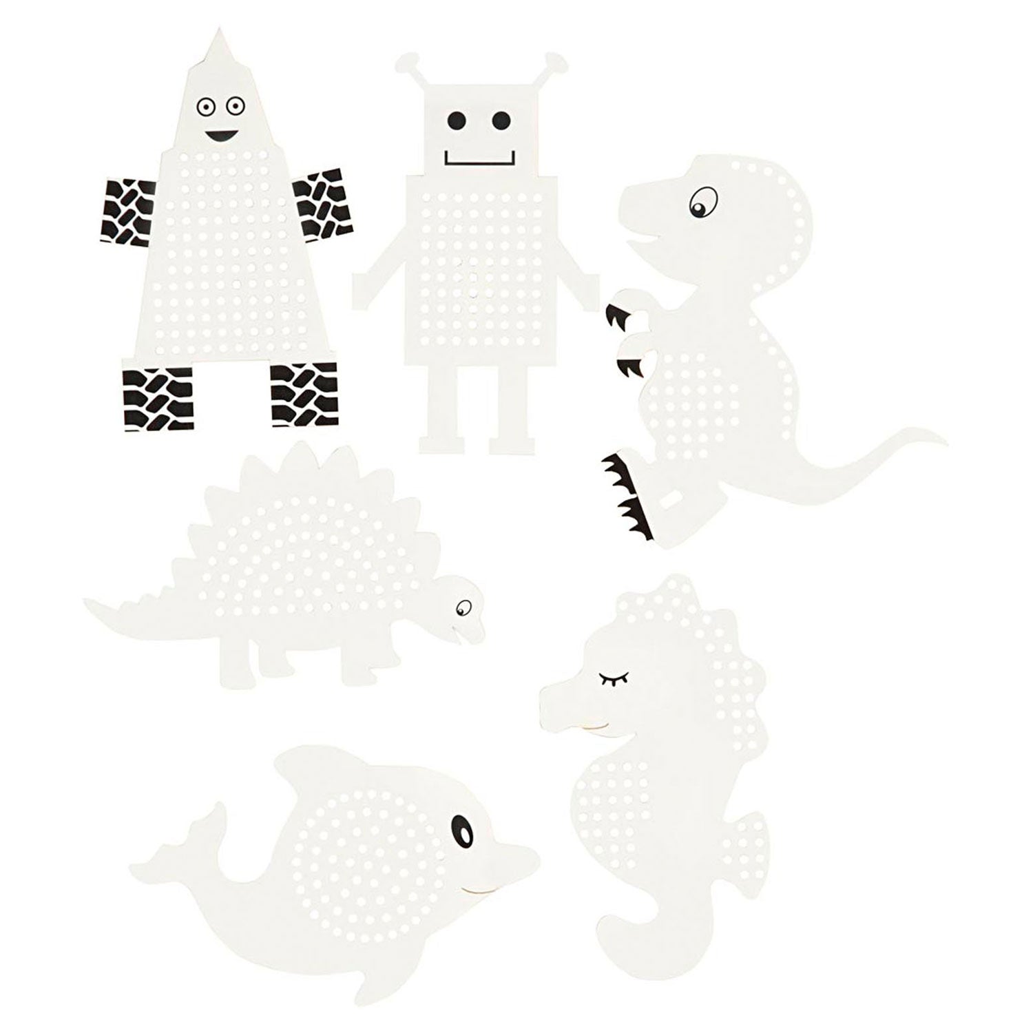 Http: www.cchobby.nl kruissteken-karton-dieren-robotten-h-8-13-cm-b-8-13-cm-wit-6x3-stuk-1-doos