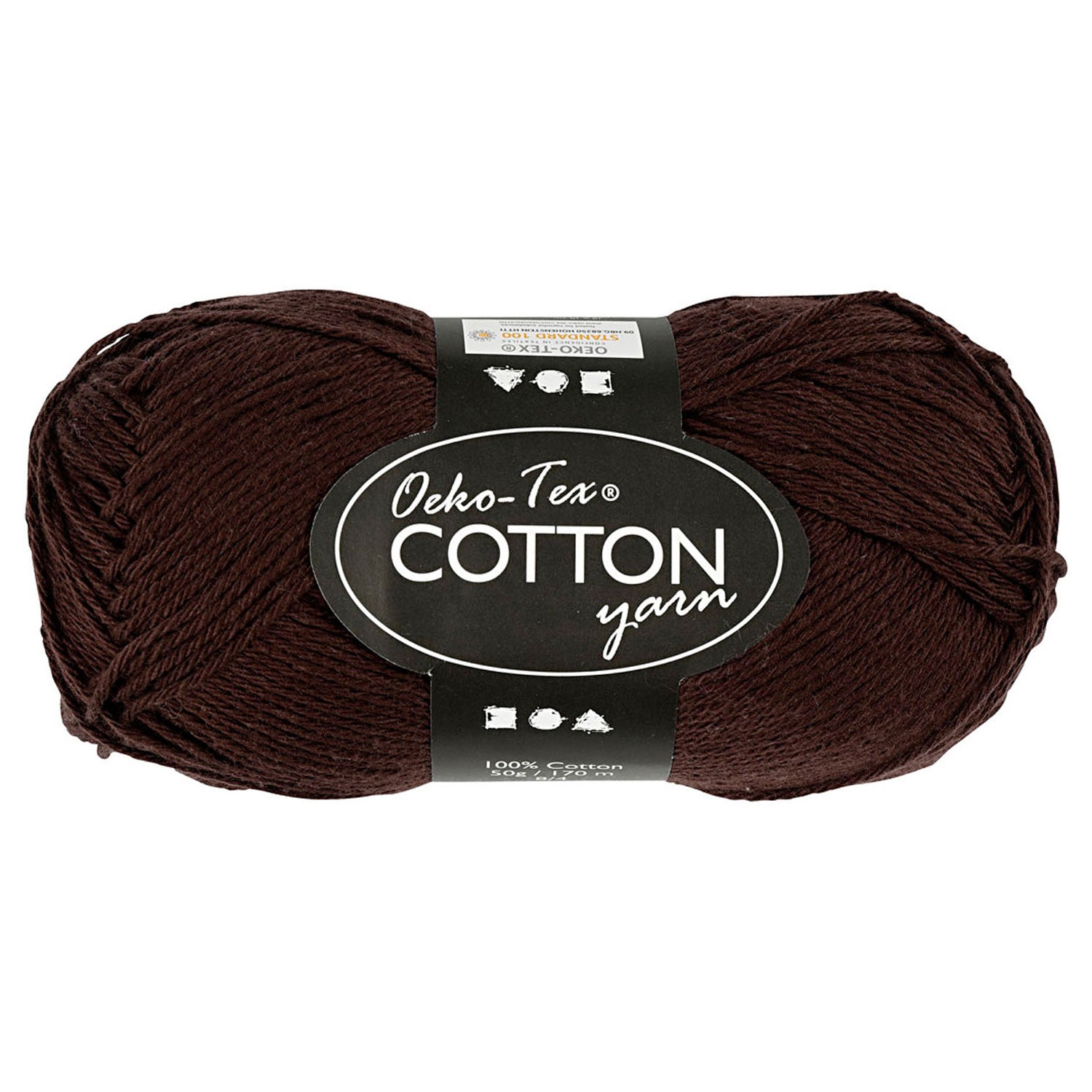 Creativ Company Baumwollgarn, dunkelbraun, 50 g, 170 m