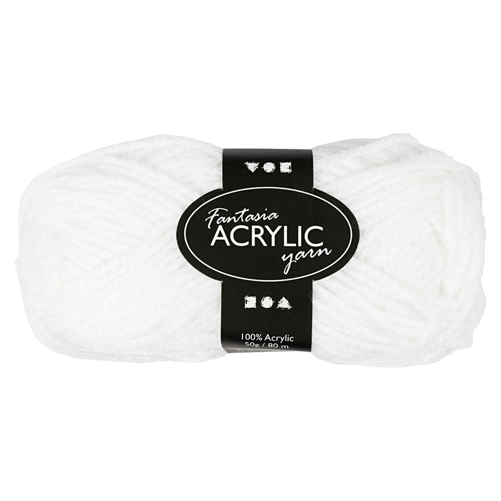 Creativ Company Acrylgarn, weiß, 50 g, 80 m