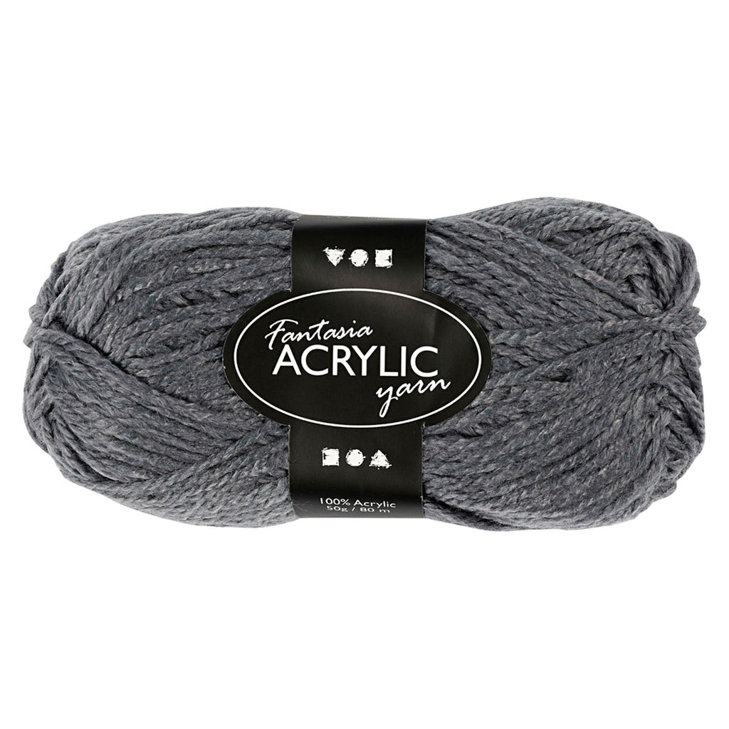 Creativ company acrylgaren, grijs, 50gr, 80m