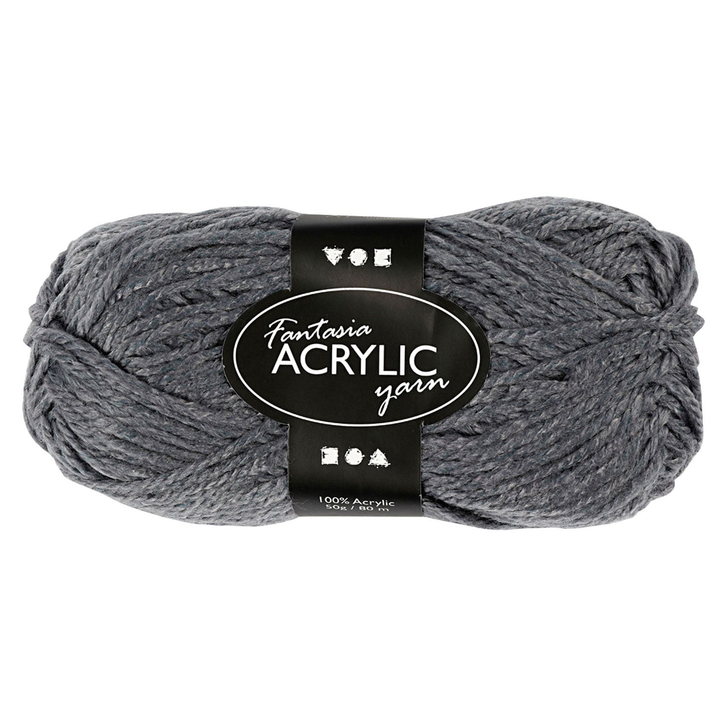 Creativ Company Acrylgarn, grau, 50 g, 80 m