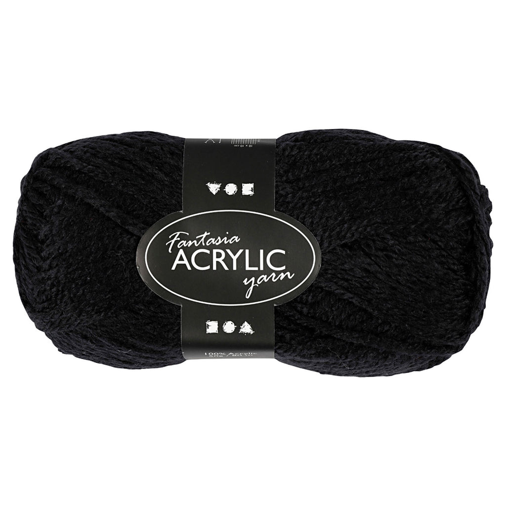 Creativ Company Acrylgarn, schwarz, 50 g, 80 m