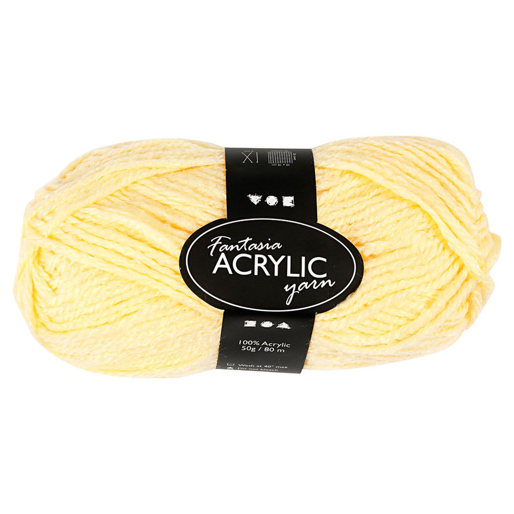 Creativ Company Acrylgarn, hellgelb, 50 g, 80 m