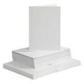 Creativ company kaarten en enveloppen, afmeting kaart 10,5x15 cm, afmeting envelop 11,5x16,5 cm, 120+240 gr, wit, 50 set 1 doos