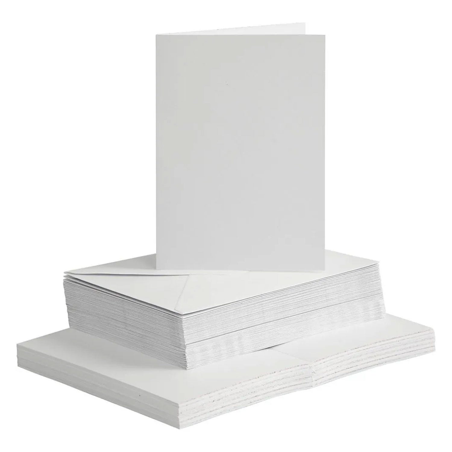 Creativ company kaarten en enveloppen, afmeting kaart 10,5x15 cm, afmeting envelop 11,5x16,5 cm, 120+240 gr, wit, 50 set 1 doos