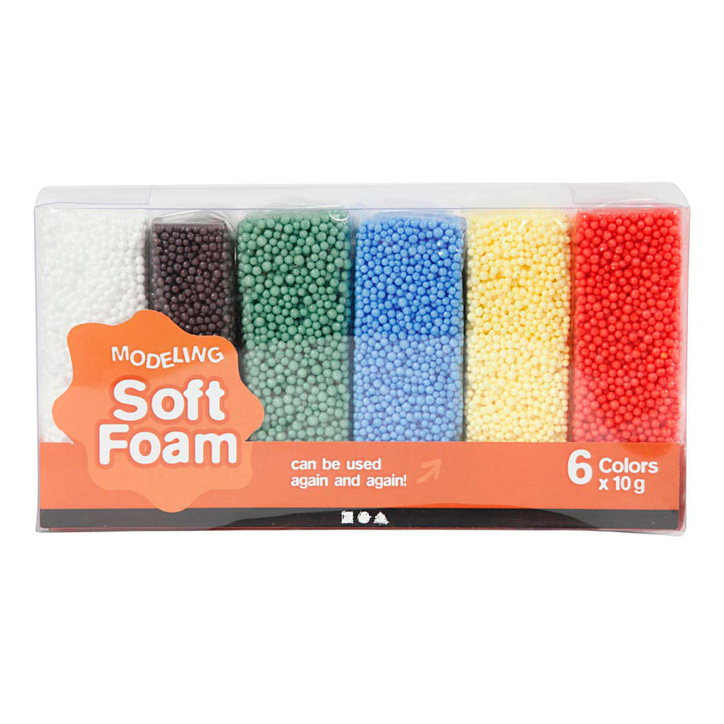 Creativ Company Weichschaum-Knete Standardfarben, 6x10gr.