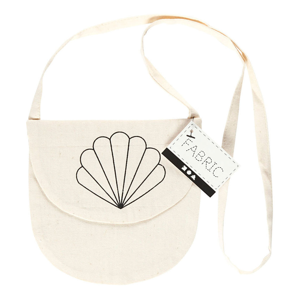 Creativ Company Schultertasche aus Baumwolle, Austernschalenmuster, 15 x 14 cm