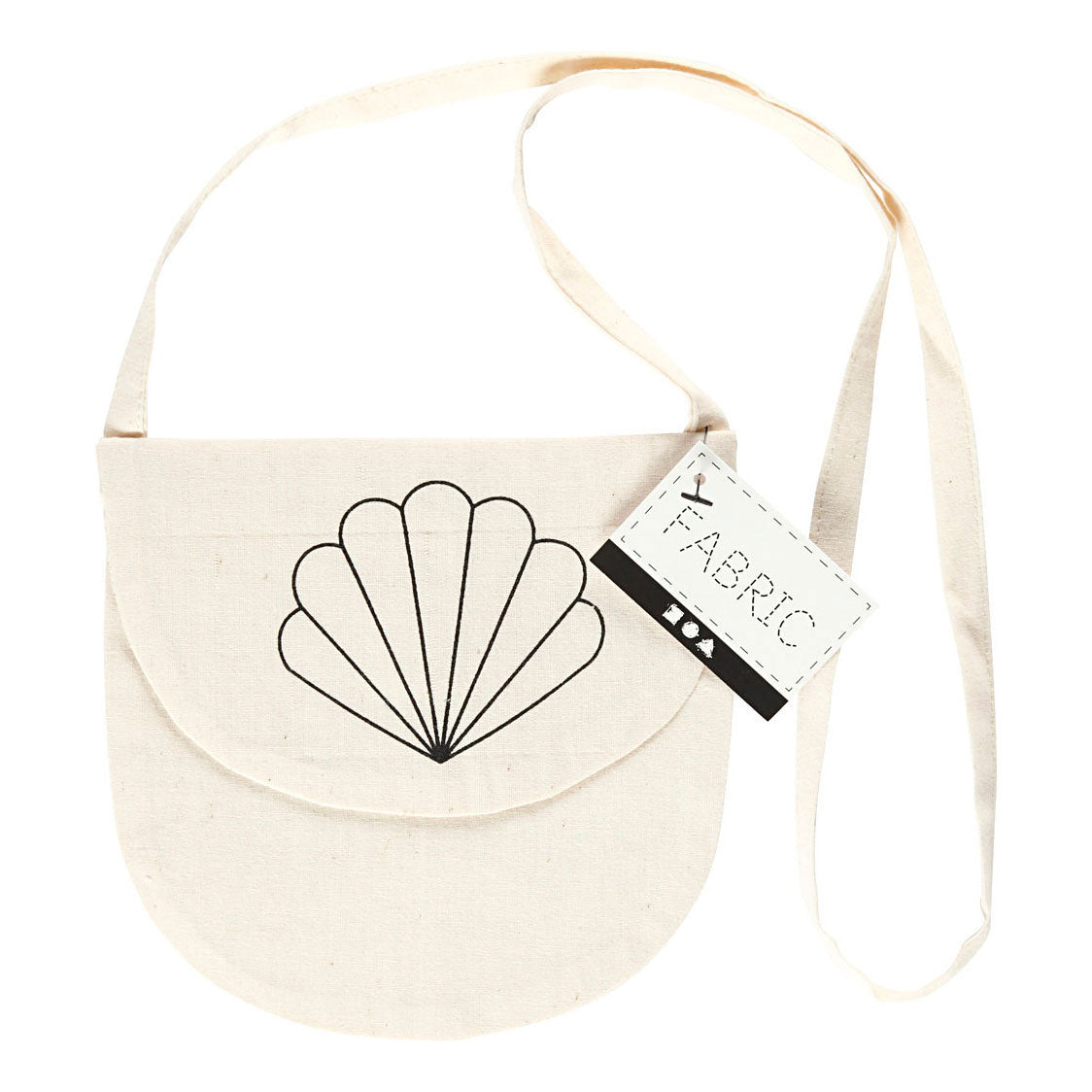 Creativ Company Schultertasche aus Baumwolle, Austernschalenmuster, 15 x 14 cm