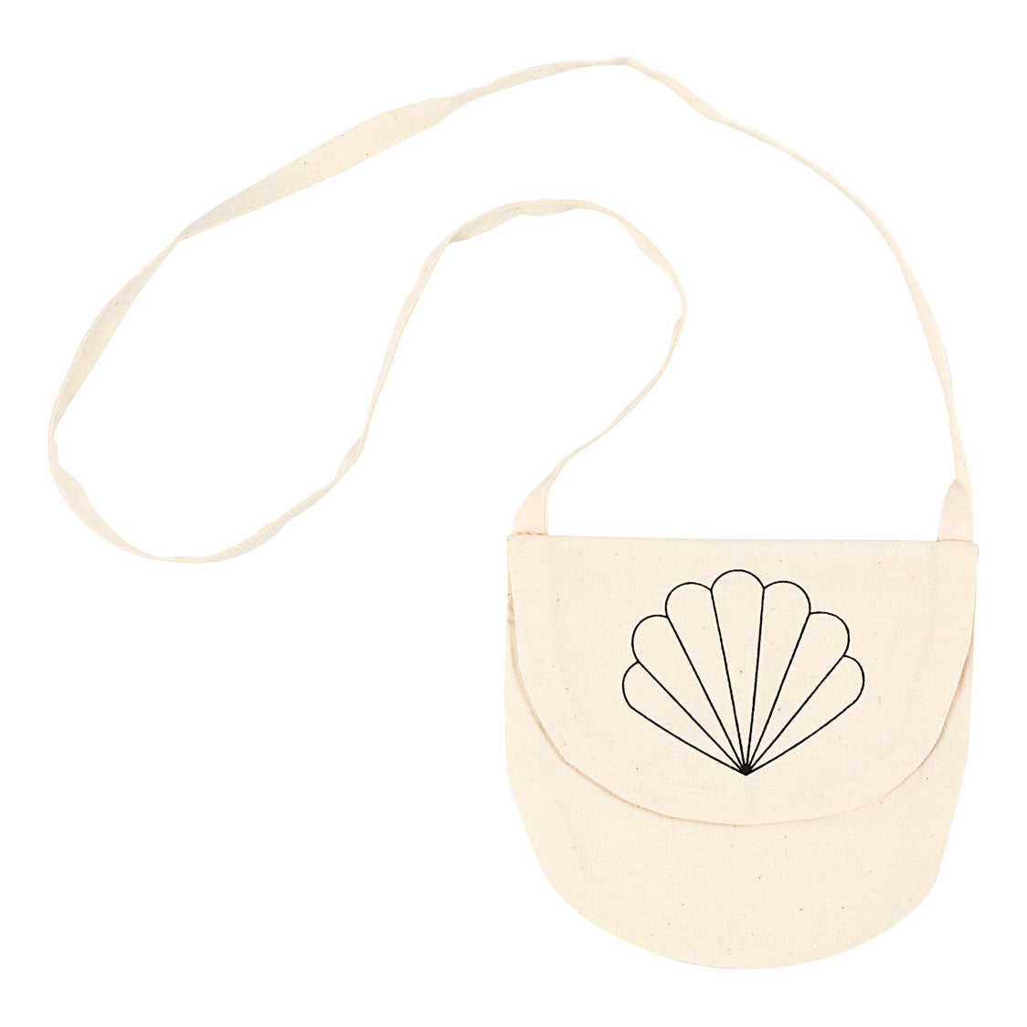 Creativ Company Schultertasche aus Baumwolle, Austernschalenmuster, 15 x 14 cm