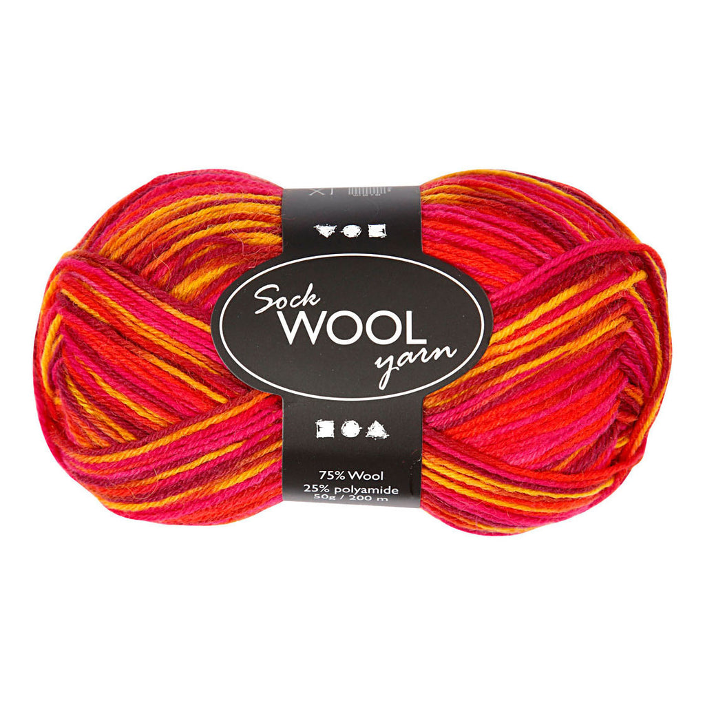 Creativ Company Sockengarn, rot-orange, 200 cm