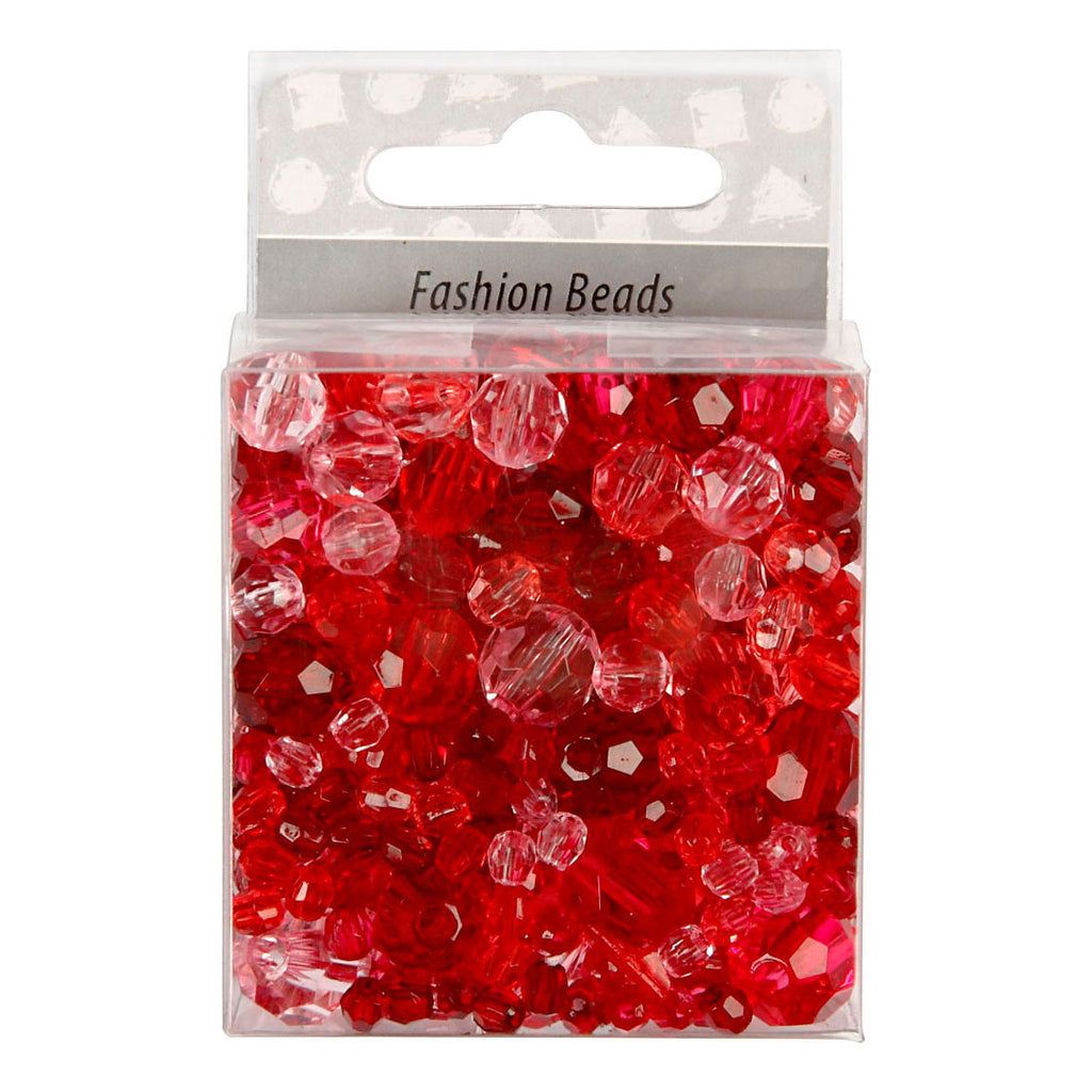 Creativ Company Facettierte Perlen mischen rote Harmonie, 45 Gramm