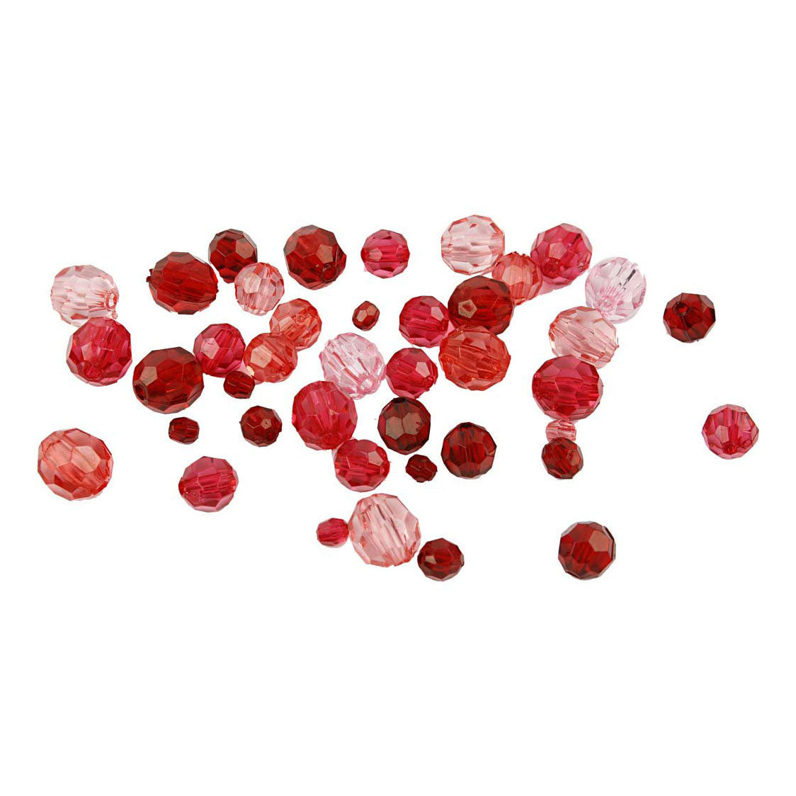 Creativ Company Facettierte Perlen mischen rote Harmonie, 45 Gramm