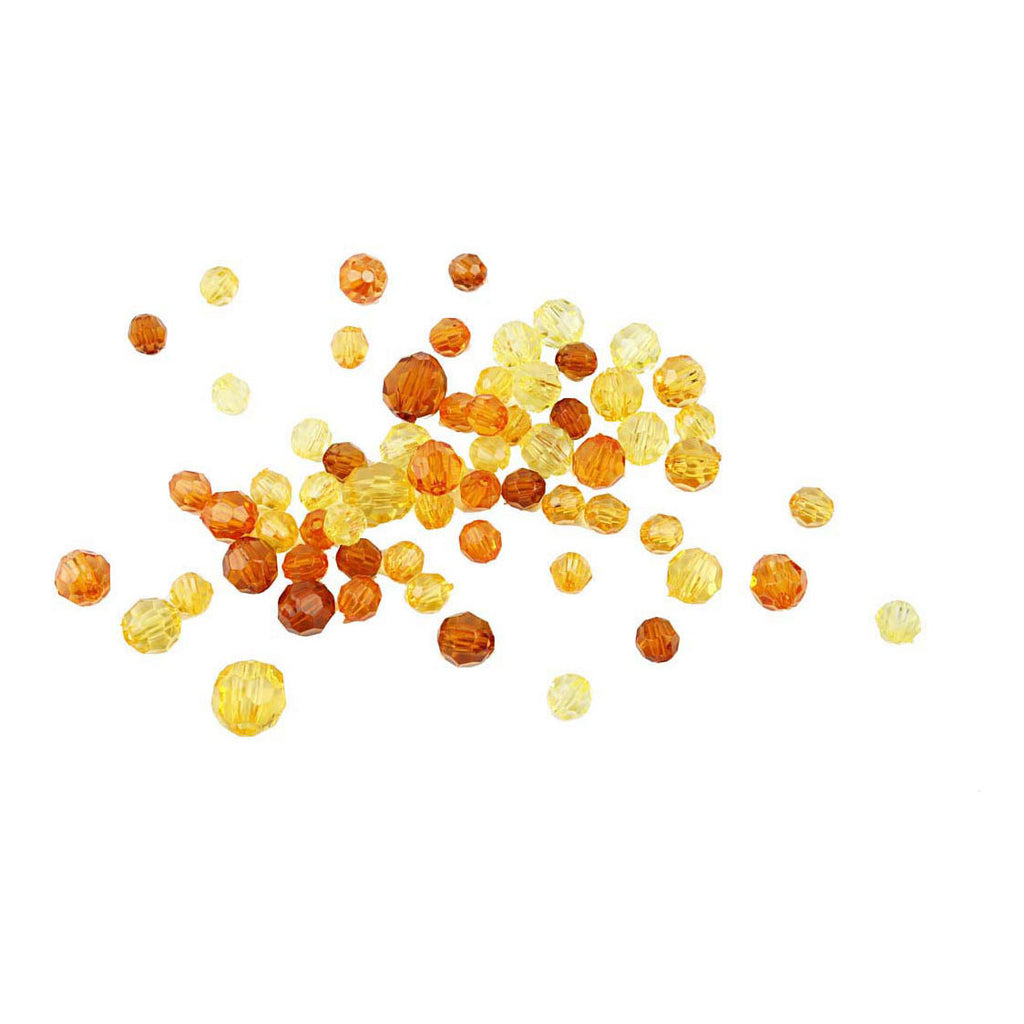 Creativ Company Facettenperlen, gelb gemischt, 45 Gramm