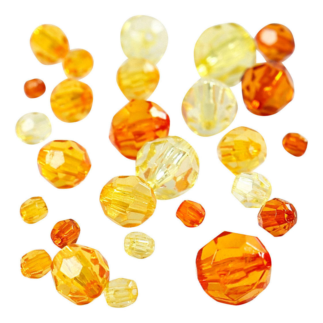 Creativ Company Facettenperlen, gelb gemischt, 45 Gramm