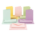 Creativ company kaarten en enveloppen, afmeting kaart 10,5x15 cm, afmeting envelop 11,5x16,5 cm, 110+220 gr, pastelkleuren, 50 set 1 doos