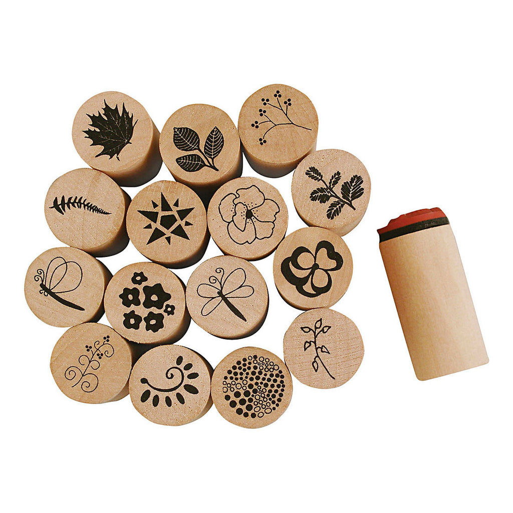 Creativ Company Deco Kunststempel Blumen und Blätter, 15 Stück.