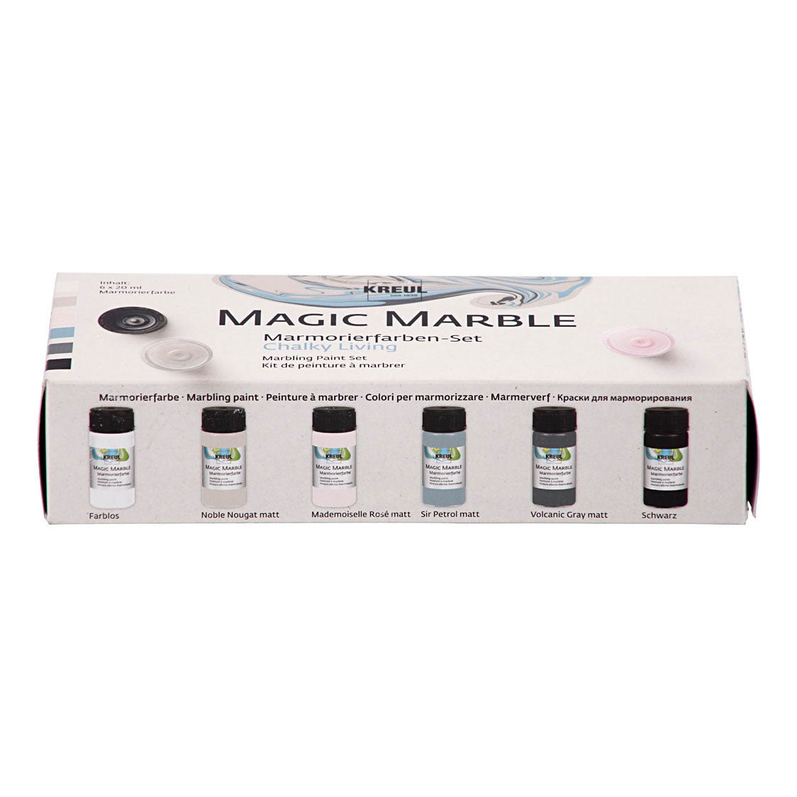 Creativ Company Magic Marble Farbe in Pastellfarben, 6 x 20 ml