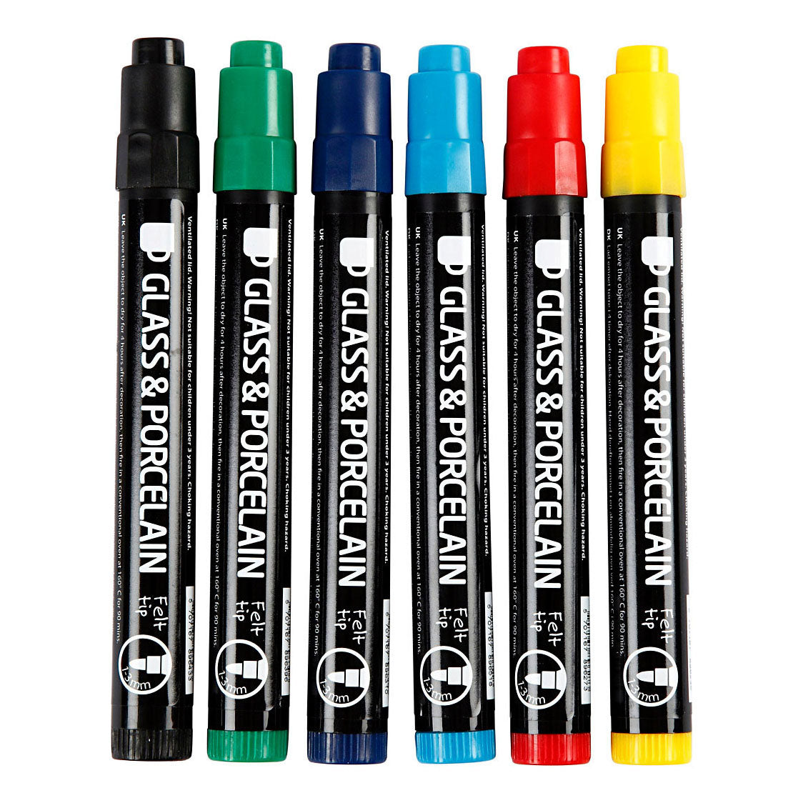 Creativ Company Glas- und Porzellanmarker, 6 Stück.