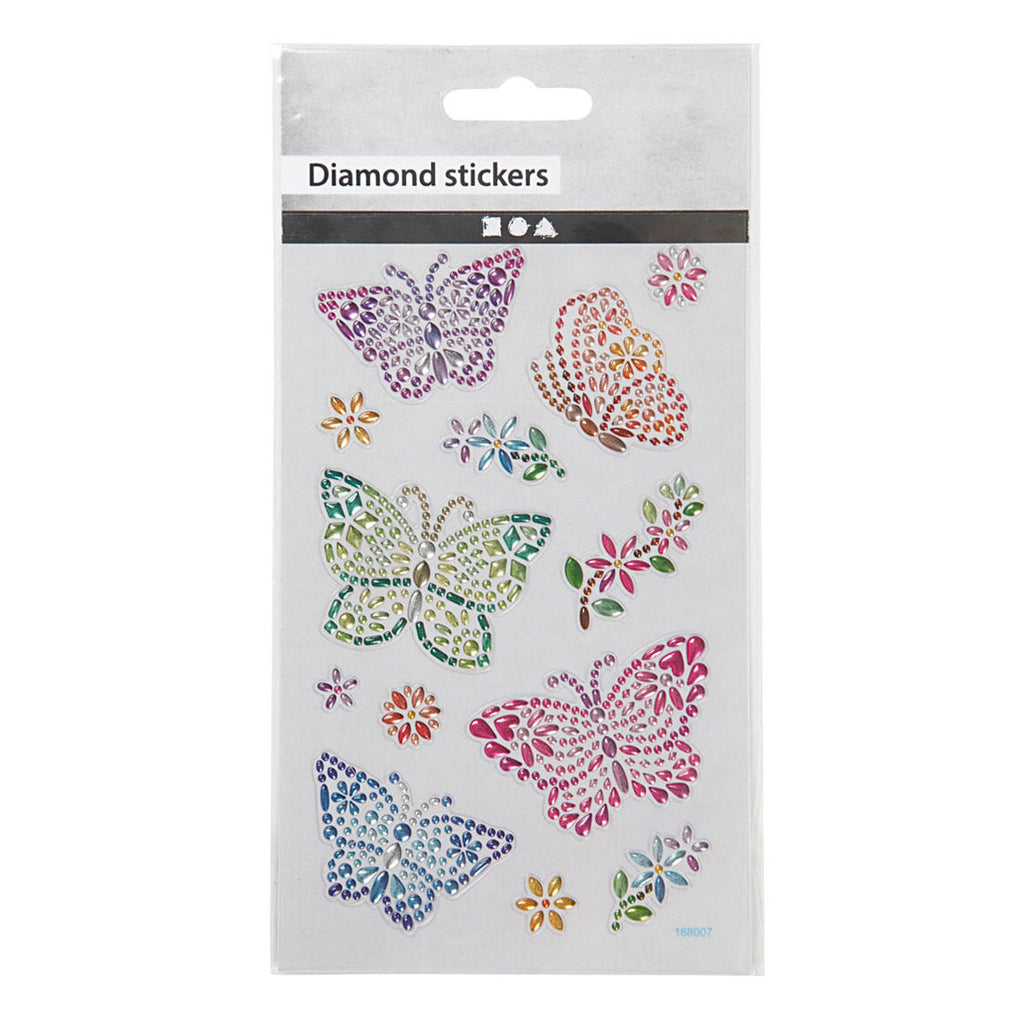 Creativ company diamant stickers vlinder, 1 vel