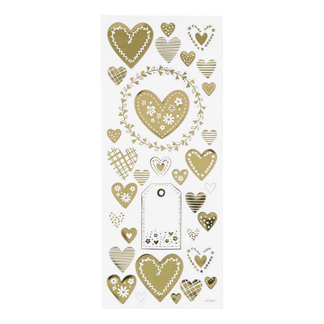 Creativ Company Aufkleber Goldene Herzen, 1 Bogen