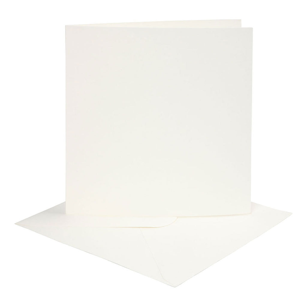 Kaarten en enveloppen, afmeting kaart 15,2x15,2 cm, afmeting envelop 16x16 cm, 220 gr, off-white, 4 set 1 doos