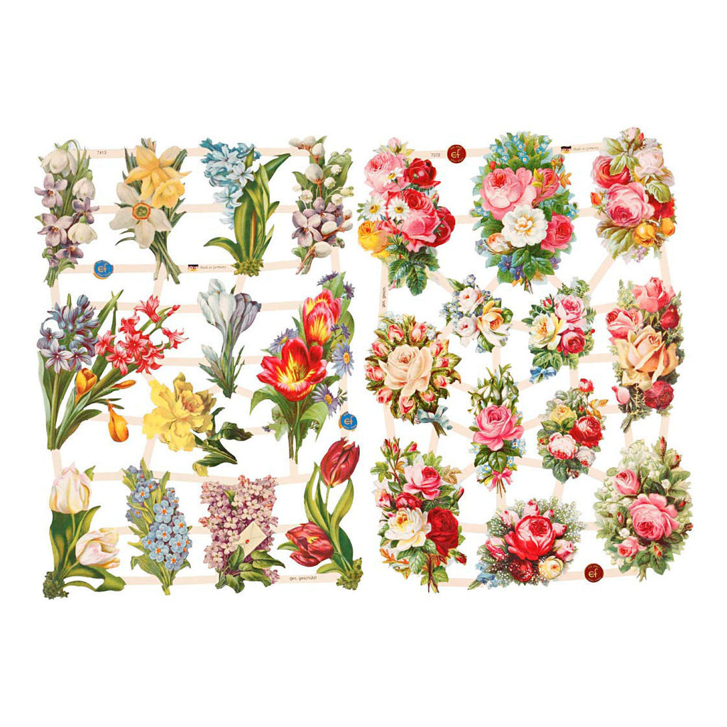 Creativ company vintage plaatjes, lentebloemen, vel 16,5x23,5 cm, 2 vel 1 doos