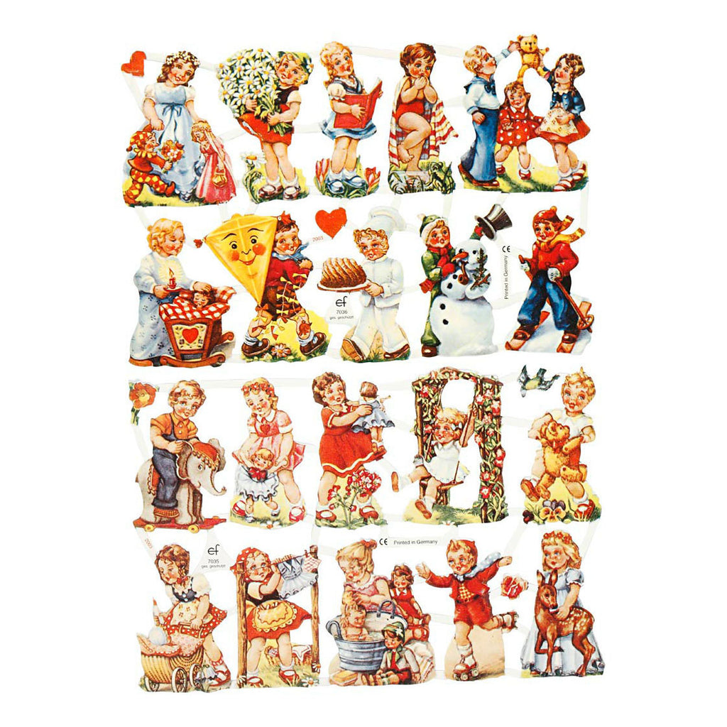 Creativ Company Vintage-Bilder, nostalgische Kindermotive, Blattgröße 16,5 x 23,5 cm, 2 Blätter pro Schachtel