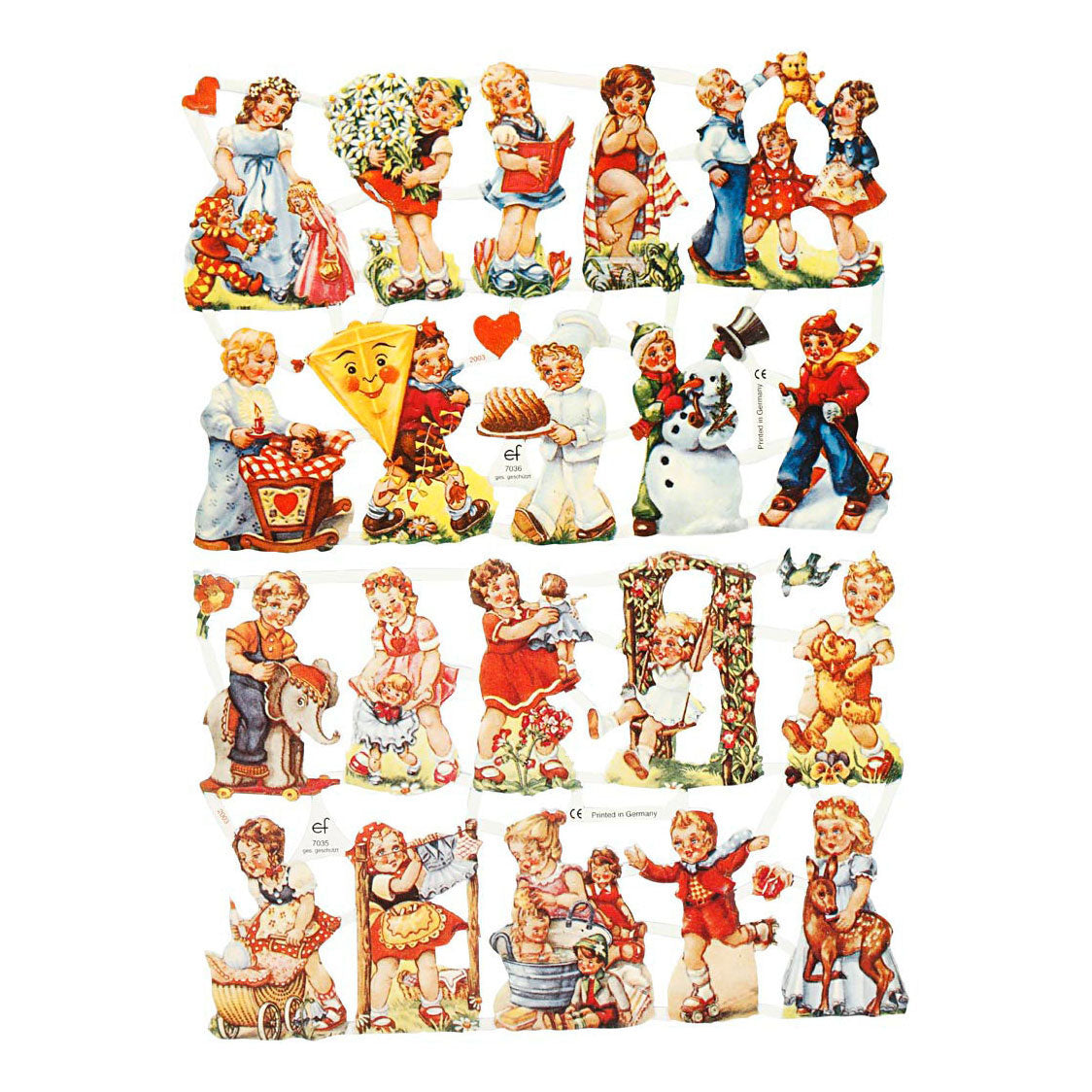 Creativ Company Vintage-Bilder, nostalgische Kindermotive, Blattgröße 16,5 x 23,5 cm, 2 Blätter pro Schachtel