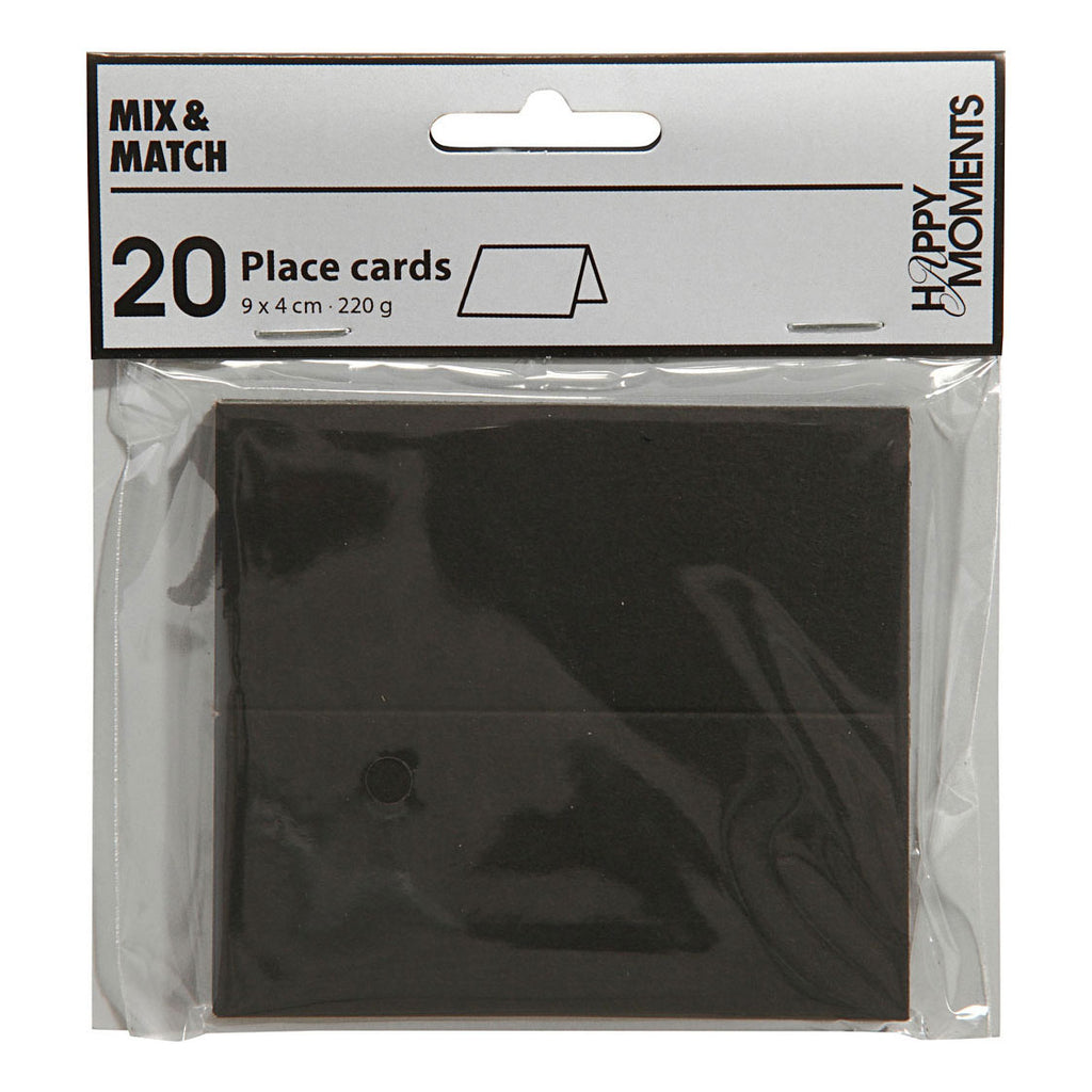 Visitenkarten von Creativ Company, 9 x 4 cm, 220 g, schwarz, 20 Stück pro Packung