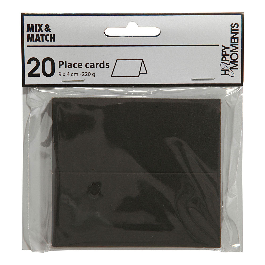 Visitenkarten von Creativ Company, 9 x 4 cm, 220 g, schwarz, 20 Stück pro Packung