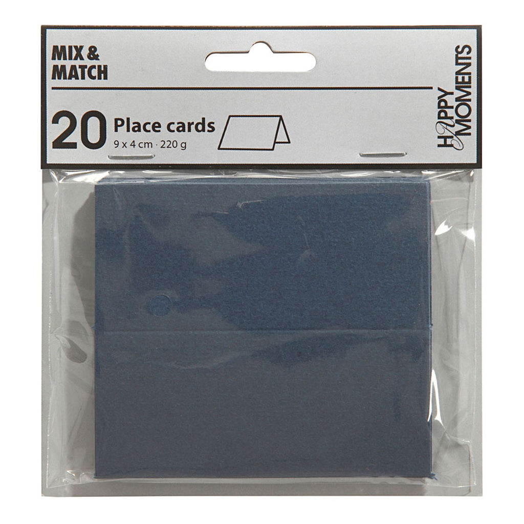 Creativ company naamkaarten, afm 9x4 cm, 220 gr, blauw, 20 stuk 1 doos