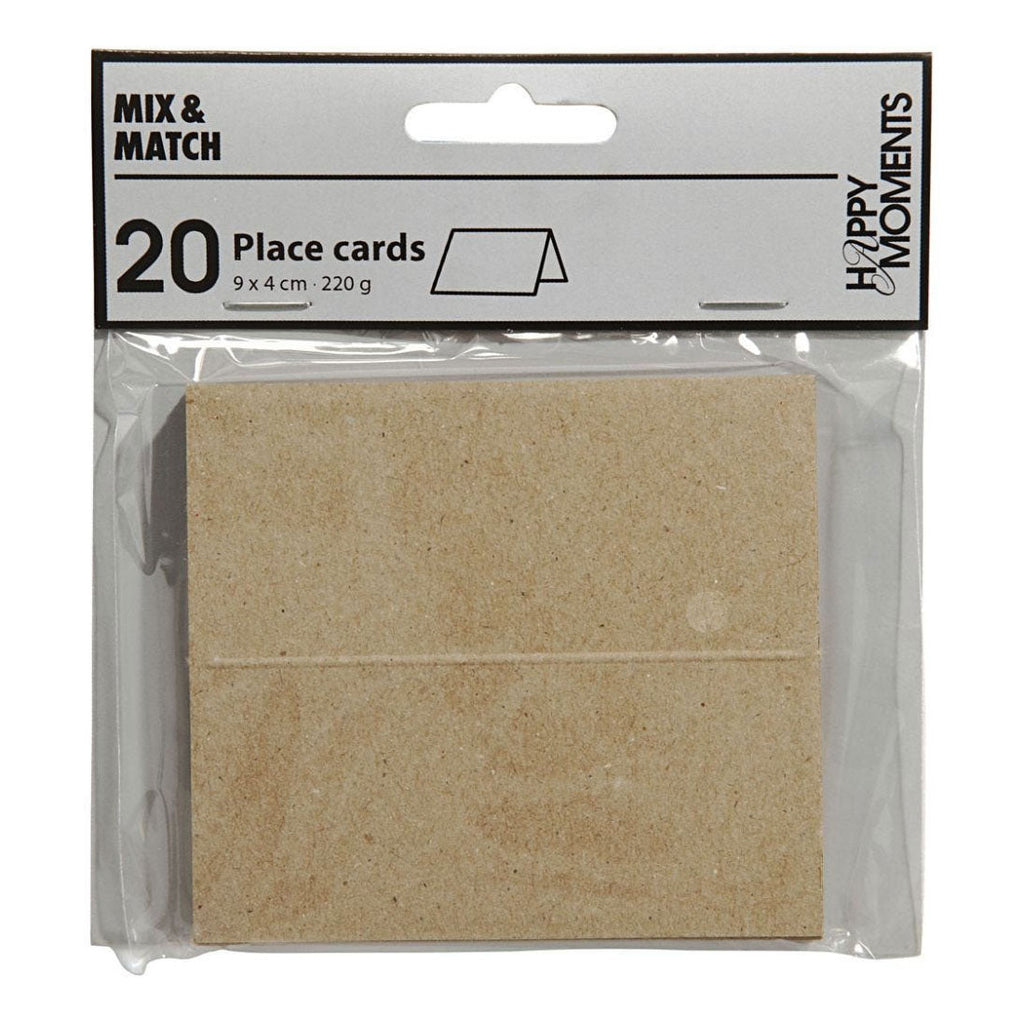 Creativ company naamkaarten, afm 9x4 cm, 220 gr, naturel, 20 stuk 1 doos