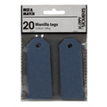 Creativ Company Manila-Etiketten, Größe 3 x 8 cm, 220 g, blau, 20 Stück pro Packung