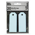 Creativ Company Manila-Etiketten, Größe 3 x 8 cm, 220 g, hellblau, 20 Stück pro Schachtel