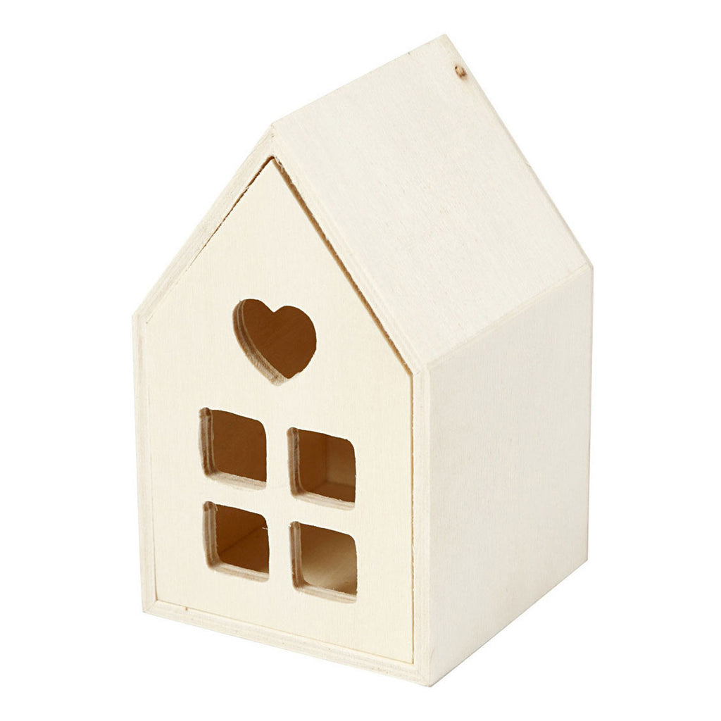 Kreatives Holzhaus mit Schublade, 10,8 cm