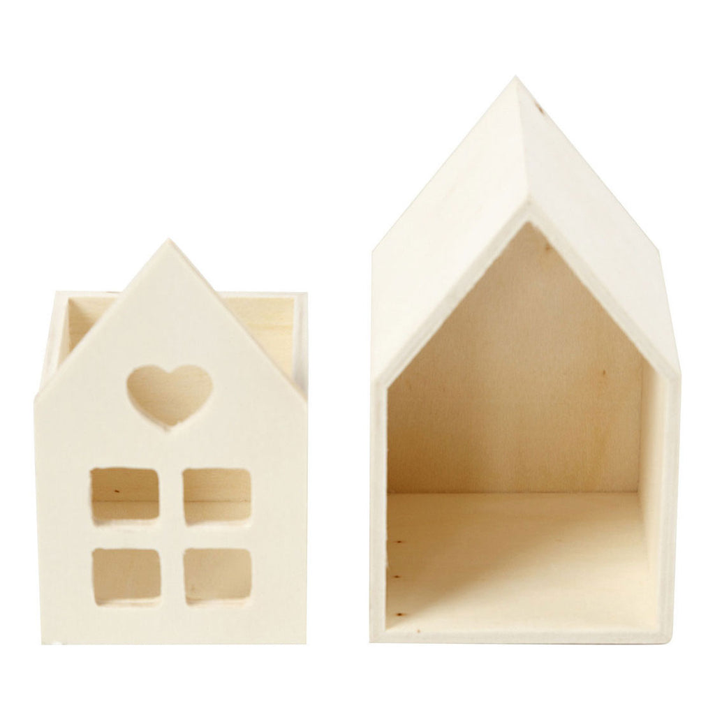 Kreatives Holzhaus mit Schublade, 10,8 cm
