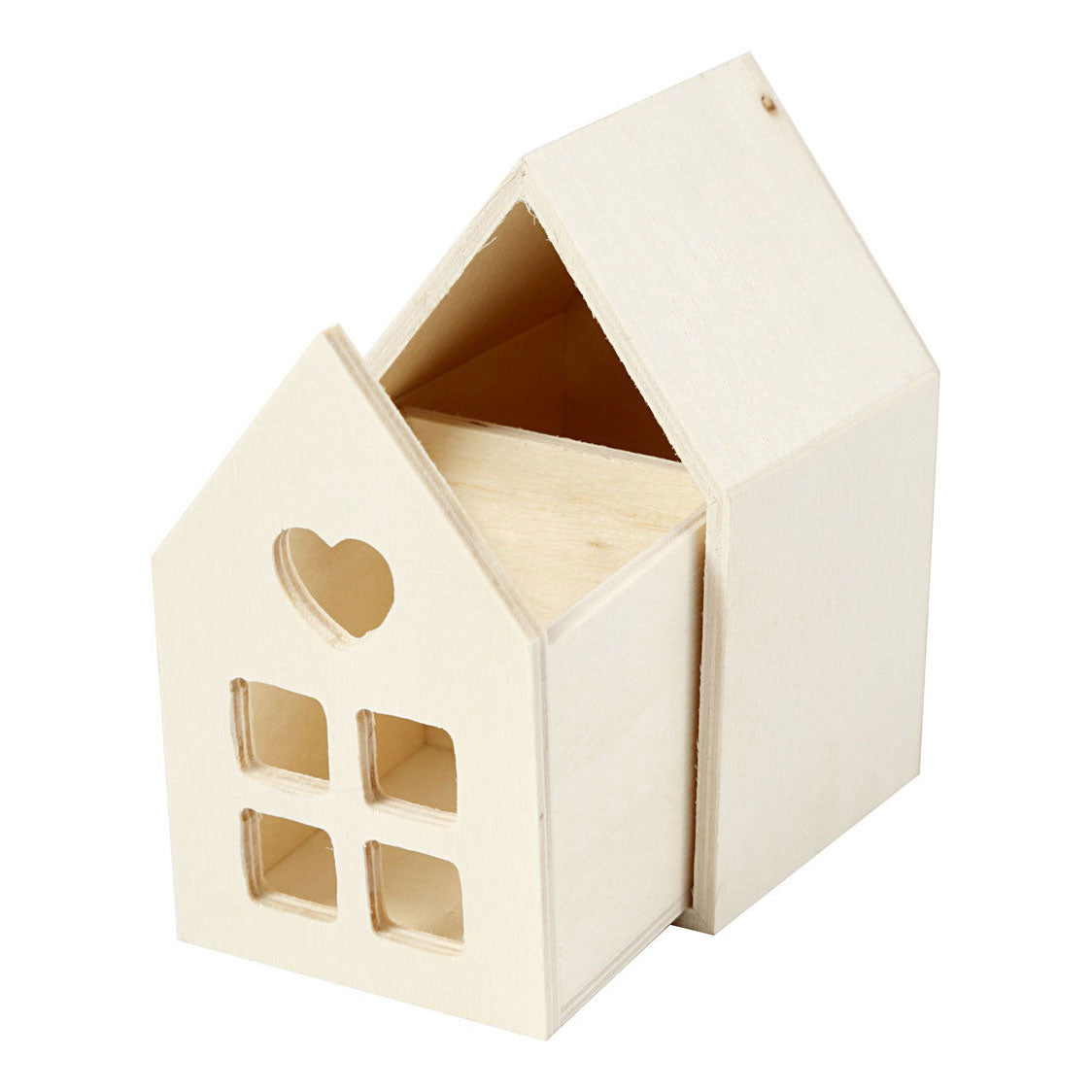 Kreatives Holzhaus mit Schublade, 10,8 cm