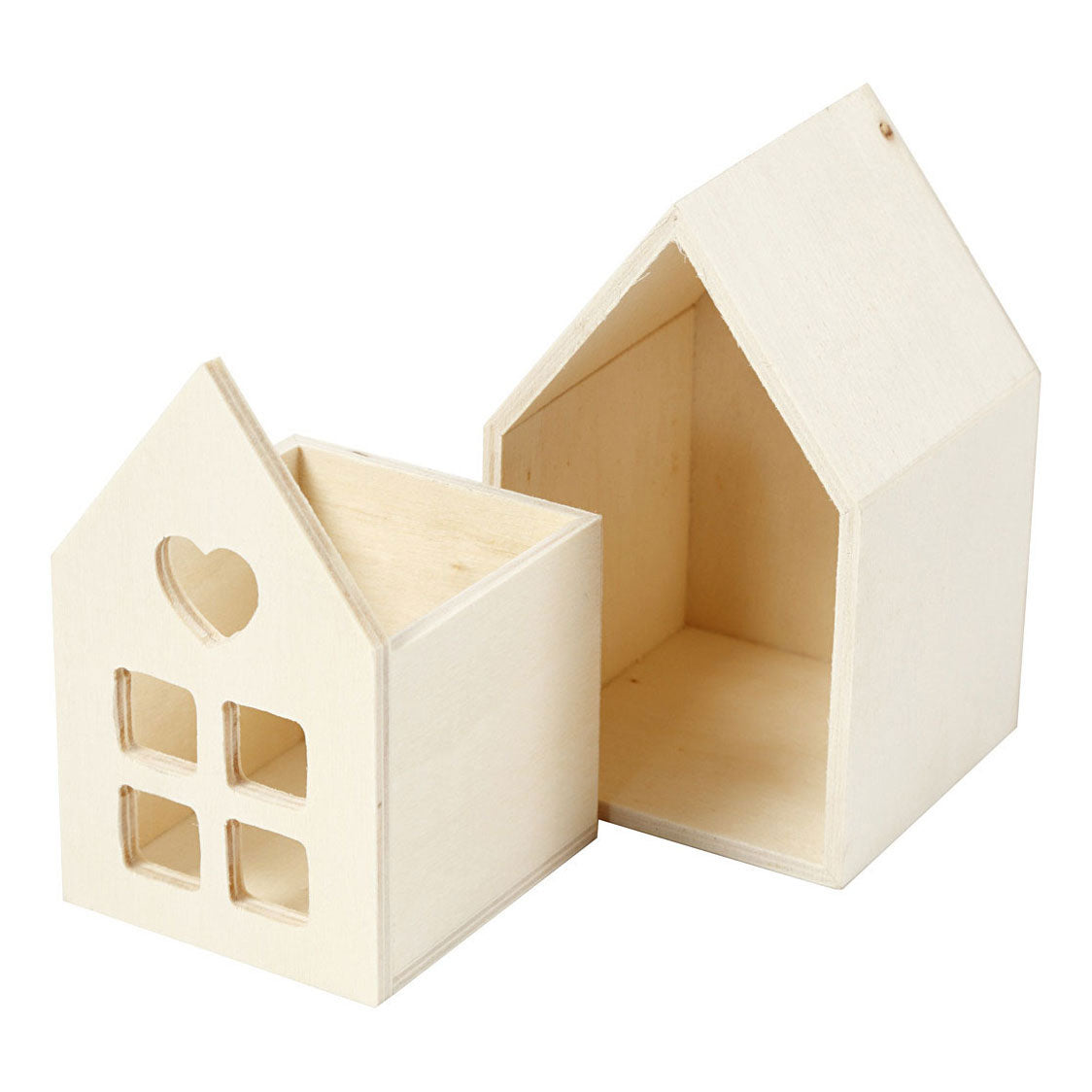 Kreatives Holzhaus mit Schublade, 10,8 cm