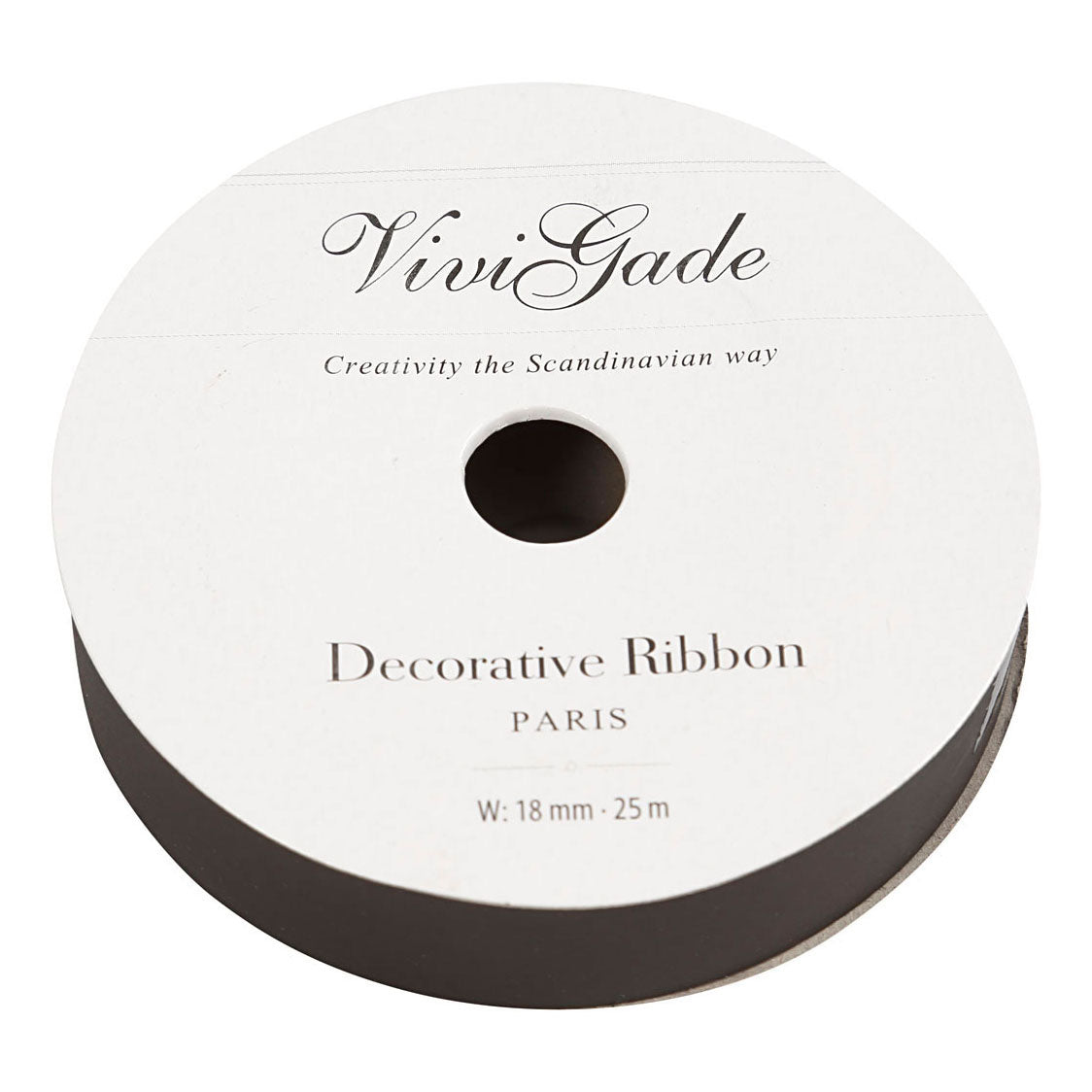 Creativ company cadeaulint, b: 18 mm, matt, zwart, 25 m 1 rol