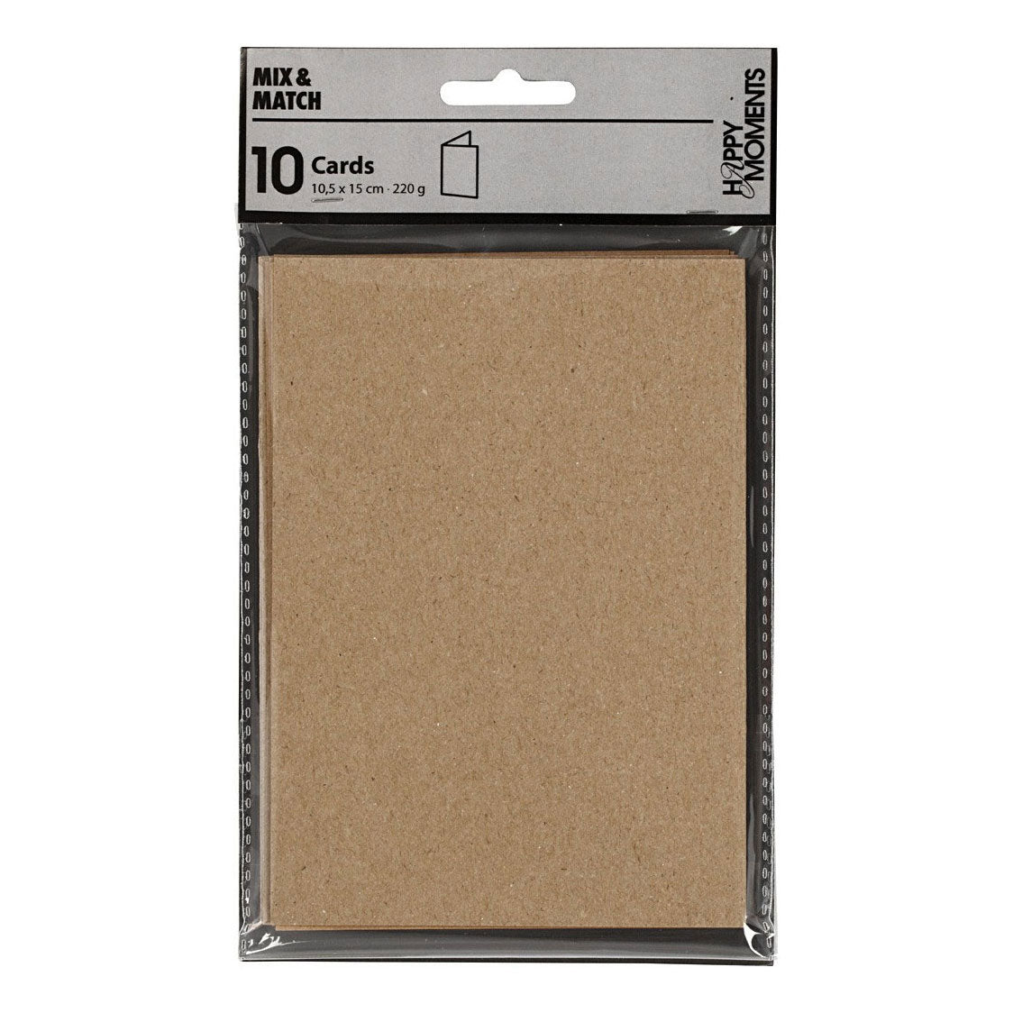 Kaarten, afmeting kaart 10,5x15 cm, 220 gr, naturel, 10 stuk 1 doos