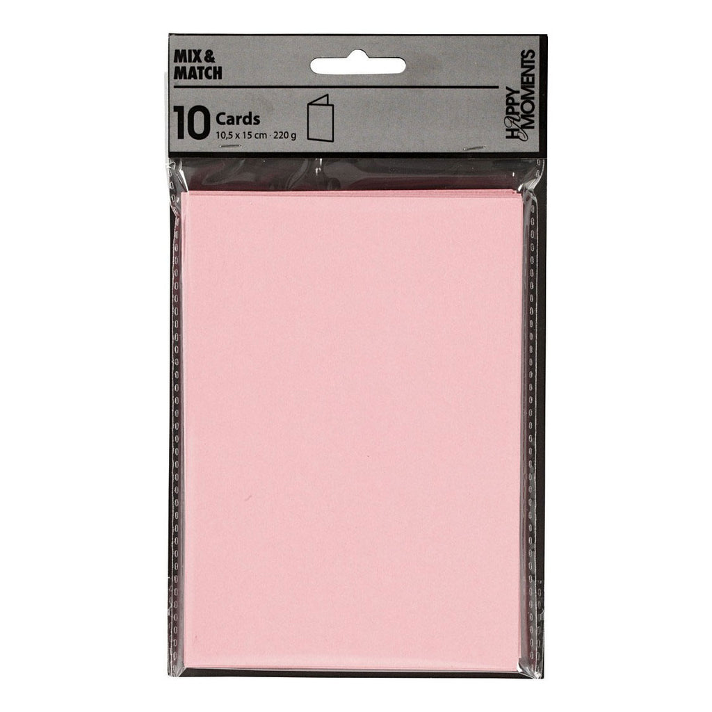 Kaarten, afmeting kaart 10,5x15 cm, 220 gr, roze, 10 stuk 1 doos