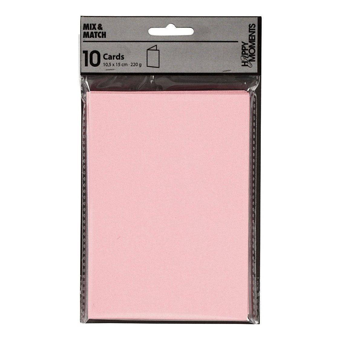 Kaarten, afmeting kaart 10,5x15 cm, 220 gr, roze, 10 stuk 1 doos