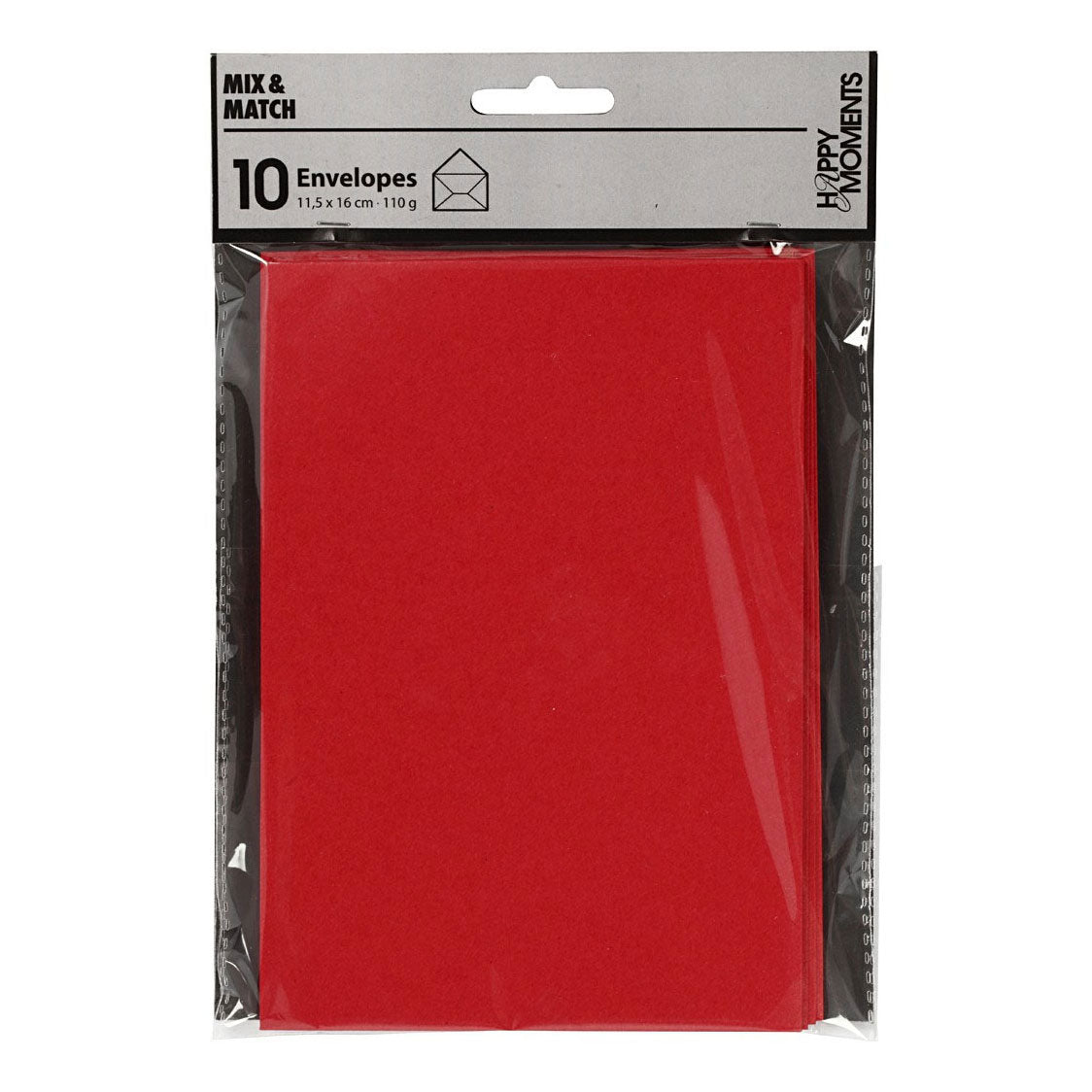 Creativ company enveloppen, afmeting envelop 11,5x16 cm, 110 gr, rood, 10 stuk 1 doos