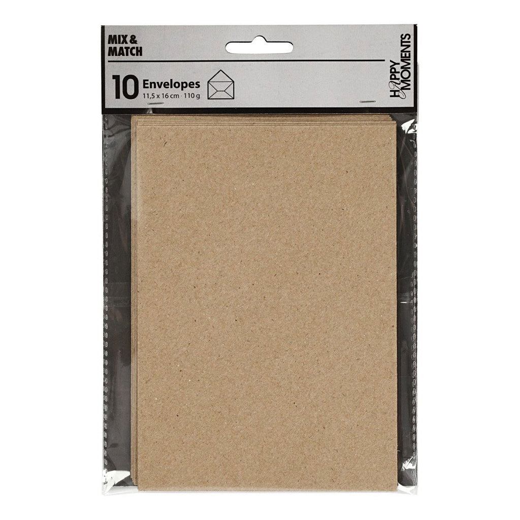 Briefumschläge der Firma Creativ, Größe 11,5 x 16 cm, 110 g, naturfarben, 10 Stück pro Schachtel