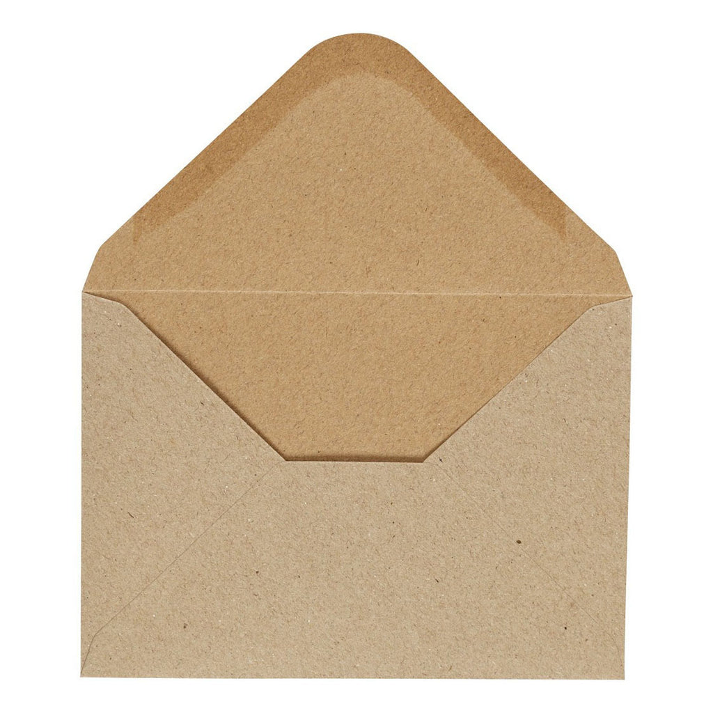 Briefumschläge der Firma Creativ, Größe 11,5 x 16 cm, 110 g, naturfarben, 10 Stück pro Schachtel