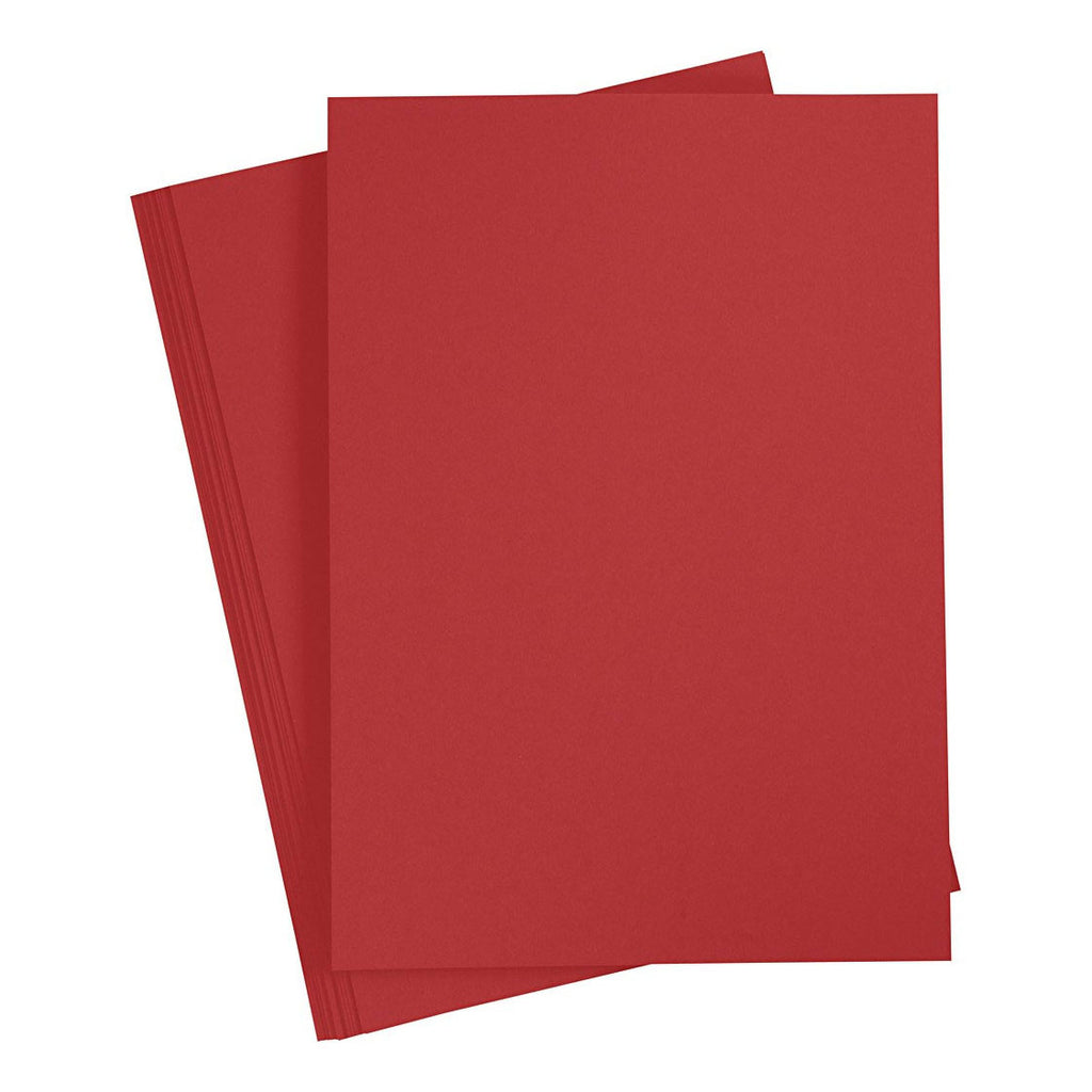 Creativ Company Karton, A4, Blatt 210 x 297 mm, 220 g, rot, 10 Stück, 1 Karton