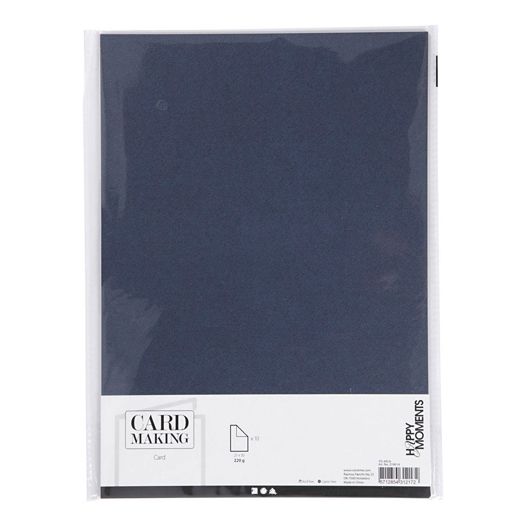 Creativ Company Karton, A4, Blatt 210 x 297 mm, 220 g, blau, 10 Stück, 1 Karton