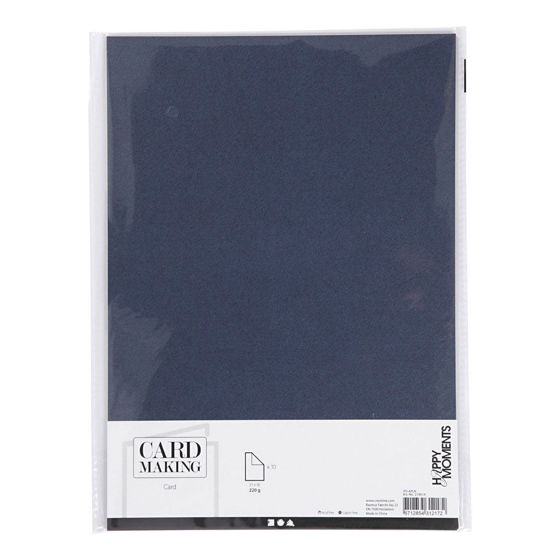 Creativ Company Karton, A4, Blatt 210 x 297 mm, 220 g, blau, 10 Stück, 1 Karton