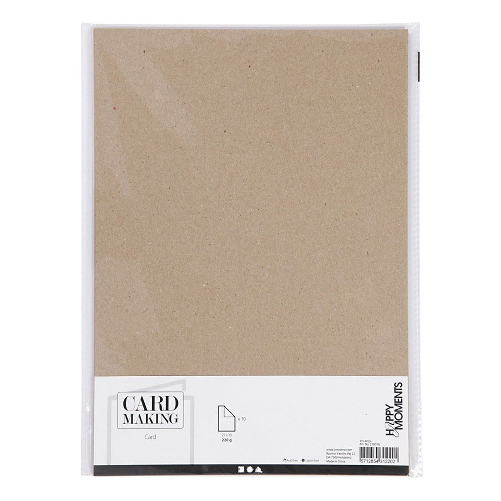 Creativ Company Karton, A4, Blatt 210 x 297 mm, 220 g, natur, 10 Stück pro Karton
